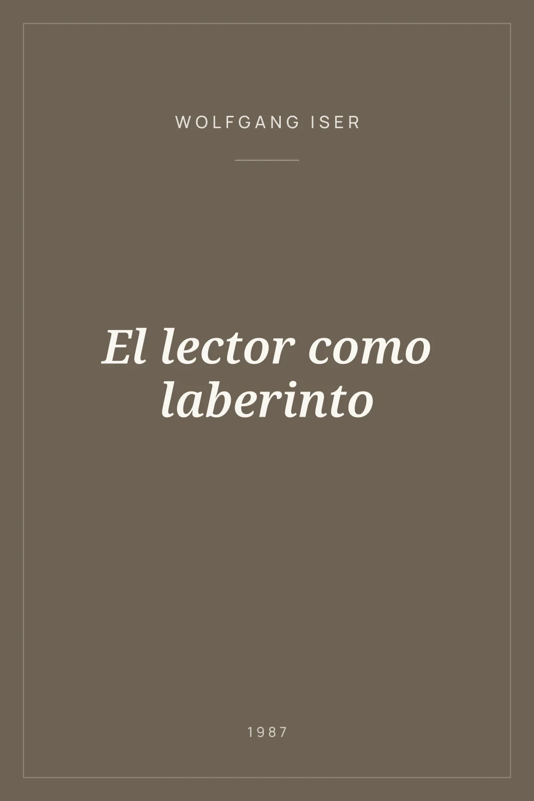 Portada de El lector como laberinto