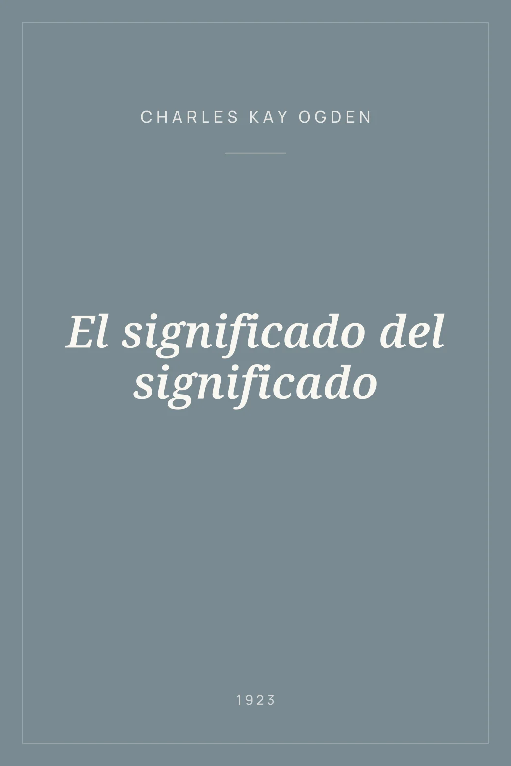 Portada de El significado del significado