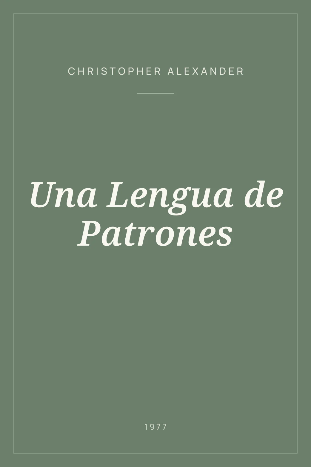 Portada de Una Lengua de Patrones