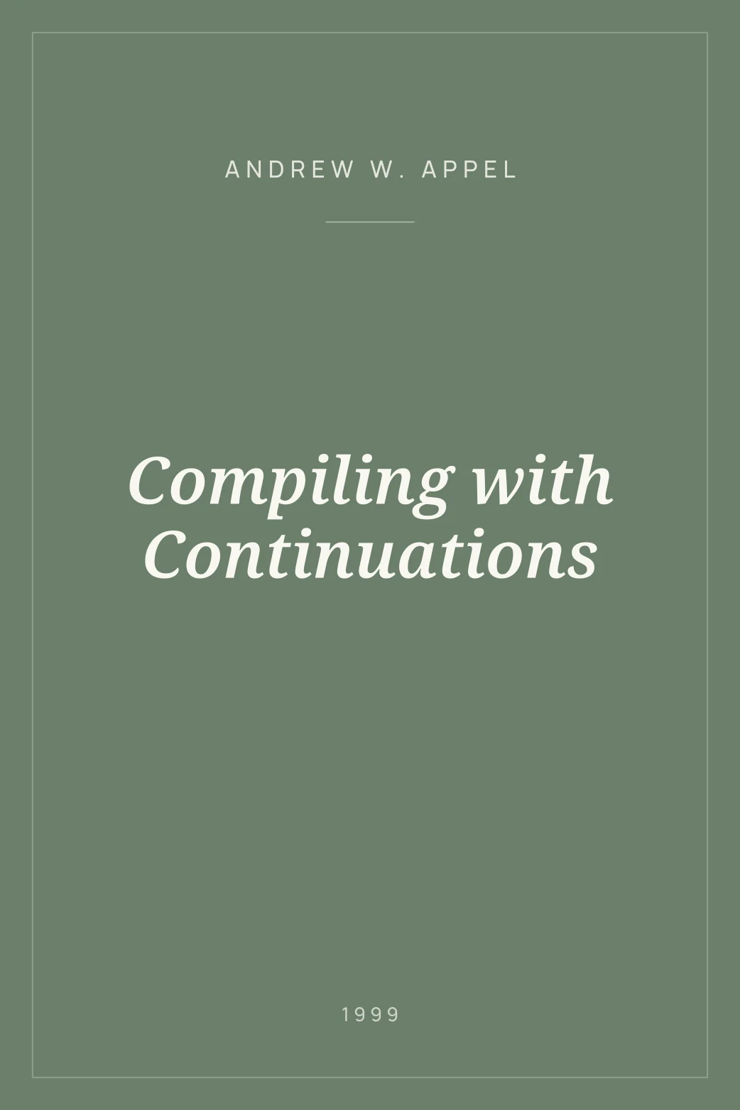 Portada de Compiling with Continuations