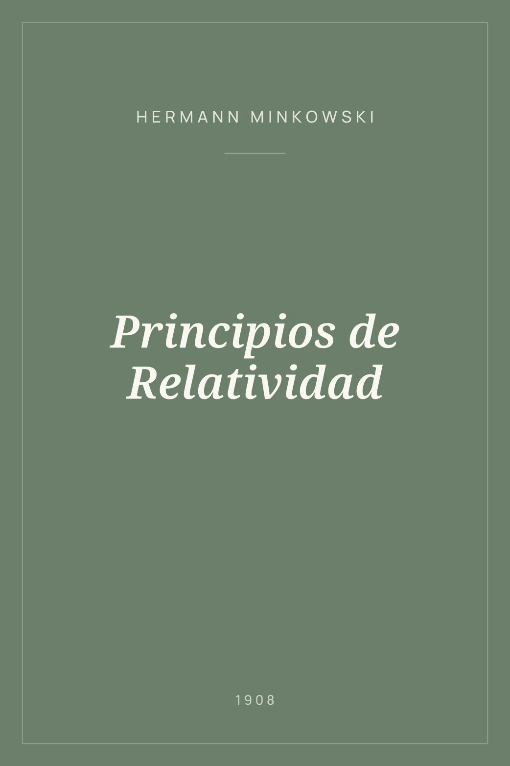 Portada de Principios de Relatividad