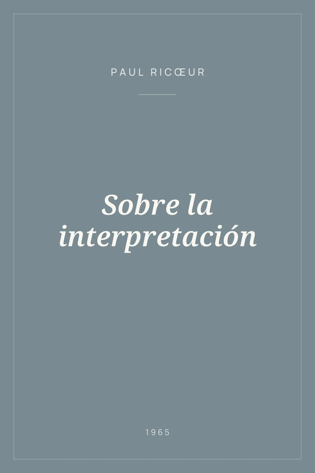 Portada de Sobre la interpretación