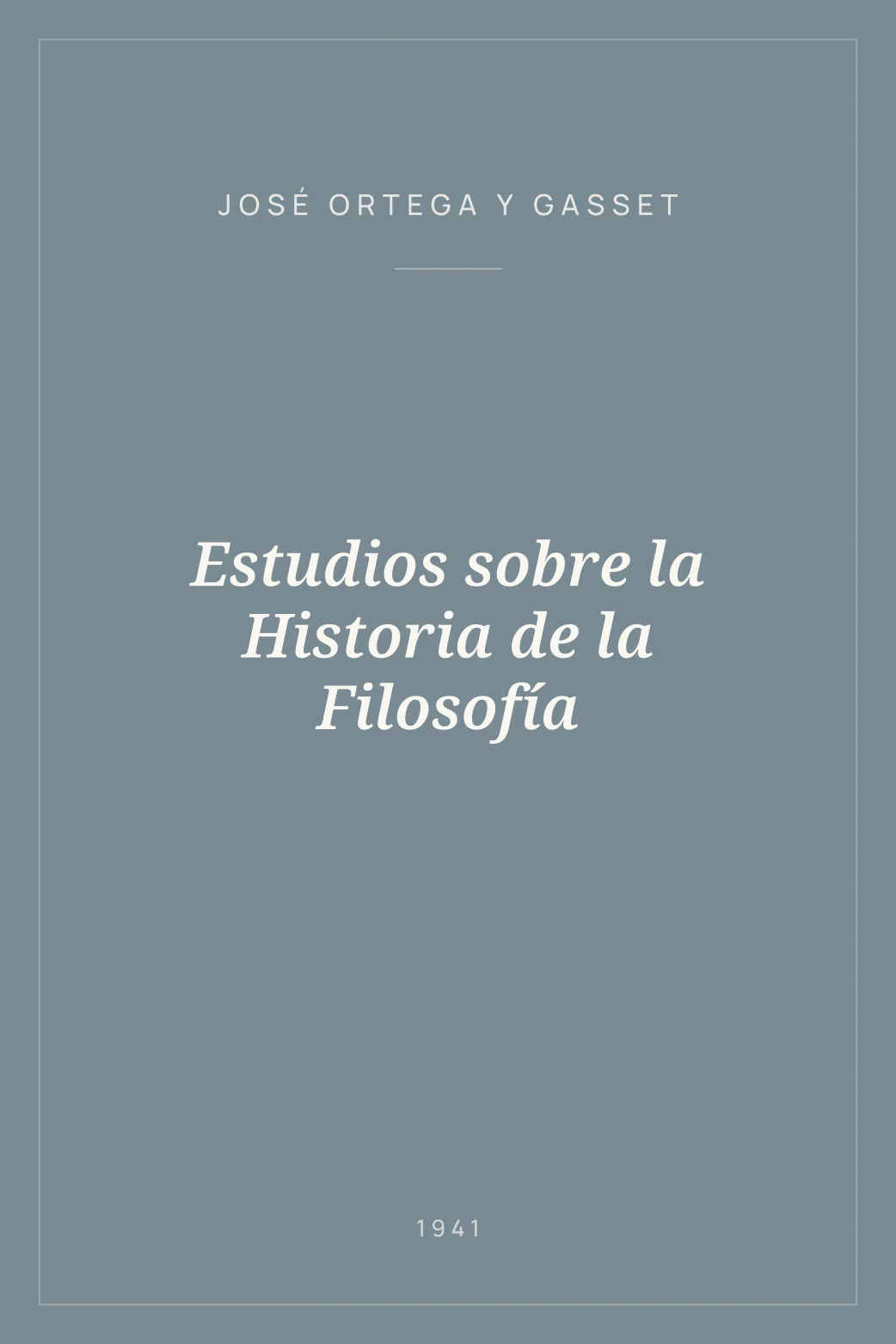 Portada de Estudios sobre la Historia de la Filosofía