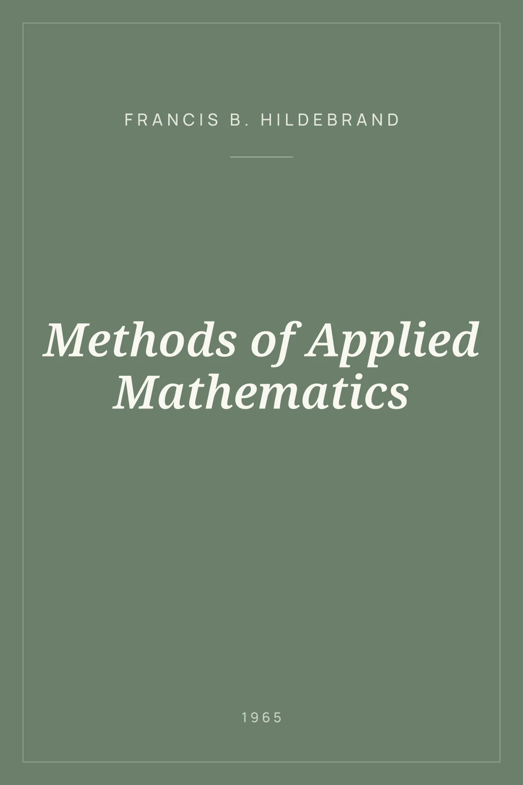Portada de Methods of Applied Mathematics