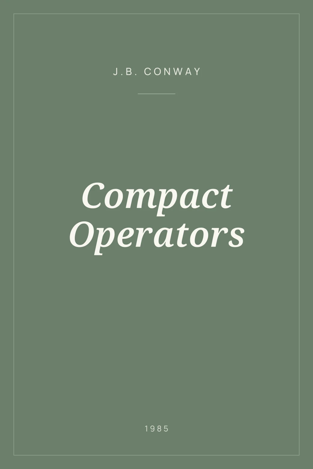 Portada de Compact Operators