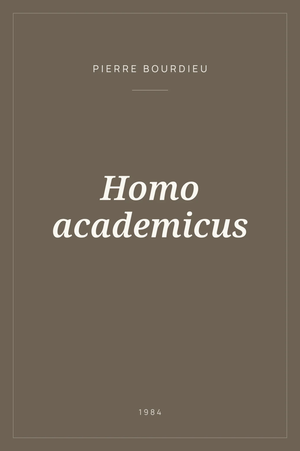 Portada de Homo academicus