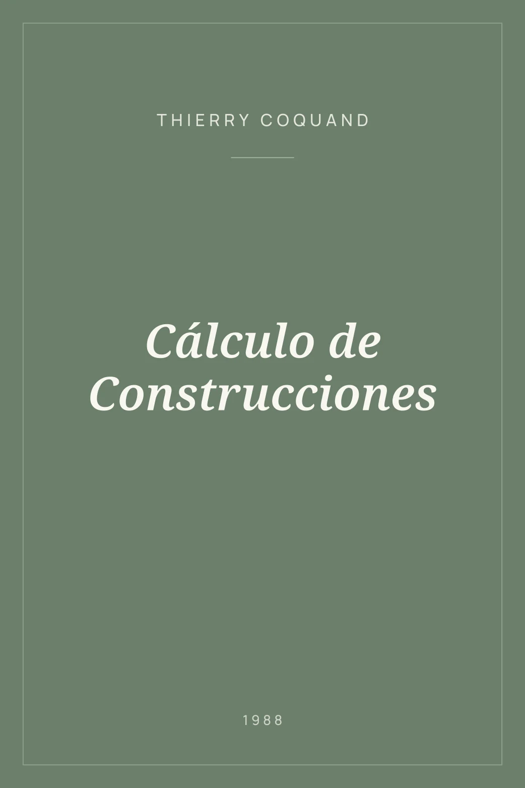 Portada de Cálculo de Construcciones