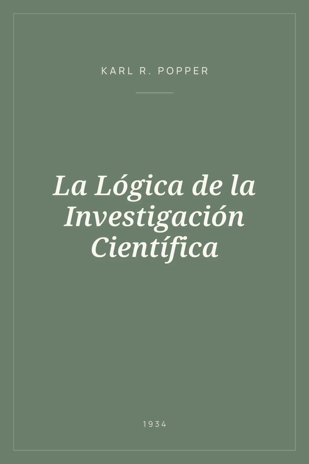 Portada de La Lógica de la Investigación Científica