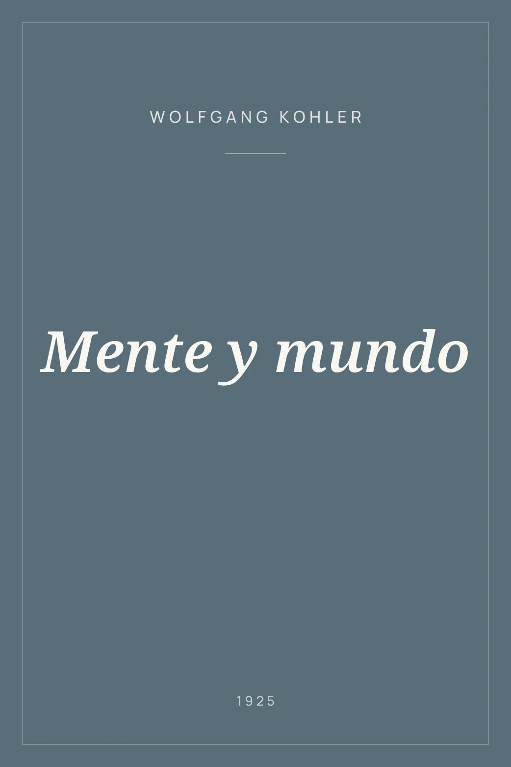 Portada de Mente y mundo