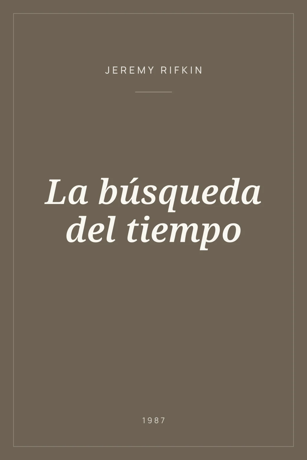 Portada de La búsqueda del tiempo