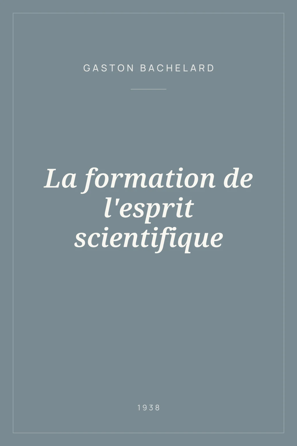 Portada de La formation de l'esprit scientifique