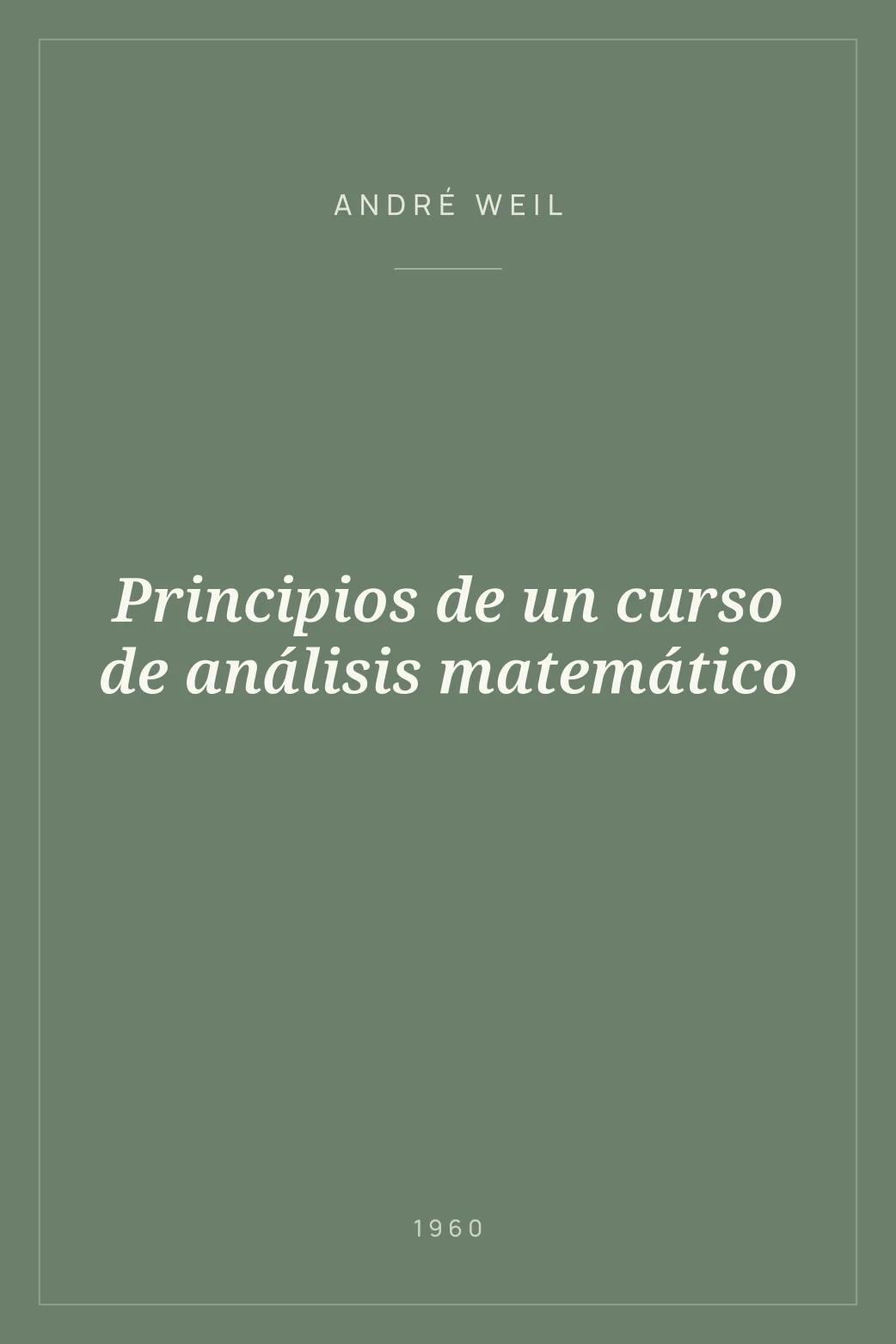 Portada de Principios de un curso de análisis matemático