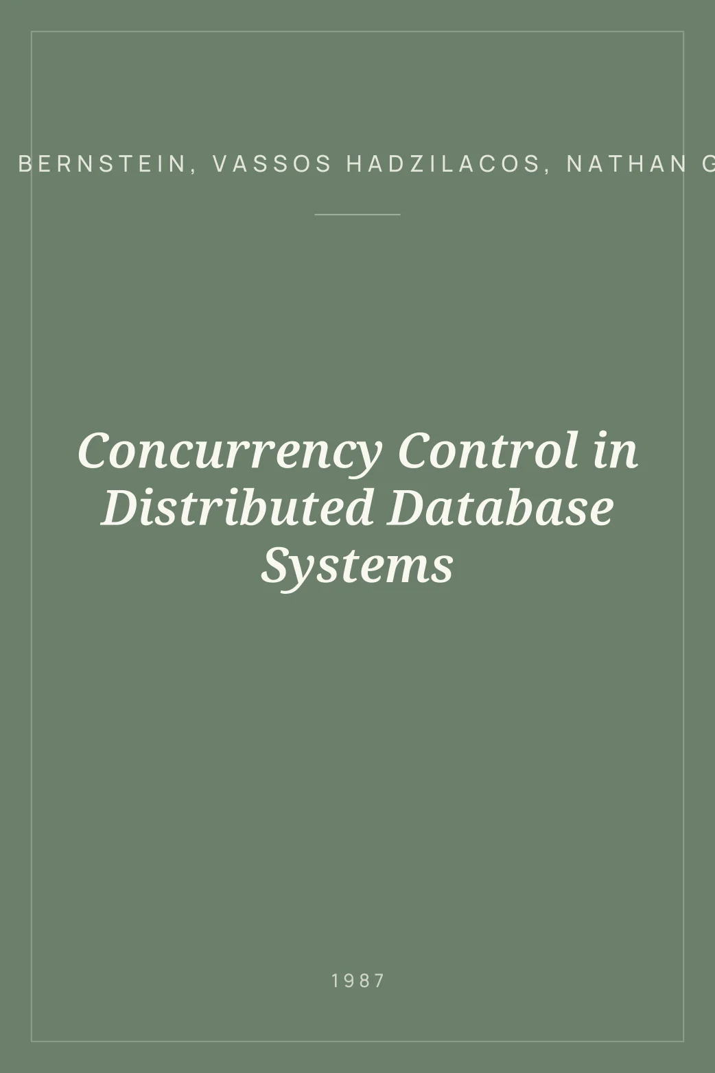 Portada de Concurrency Control in Distributed Database Systems