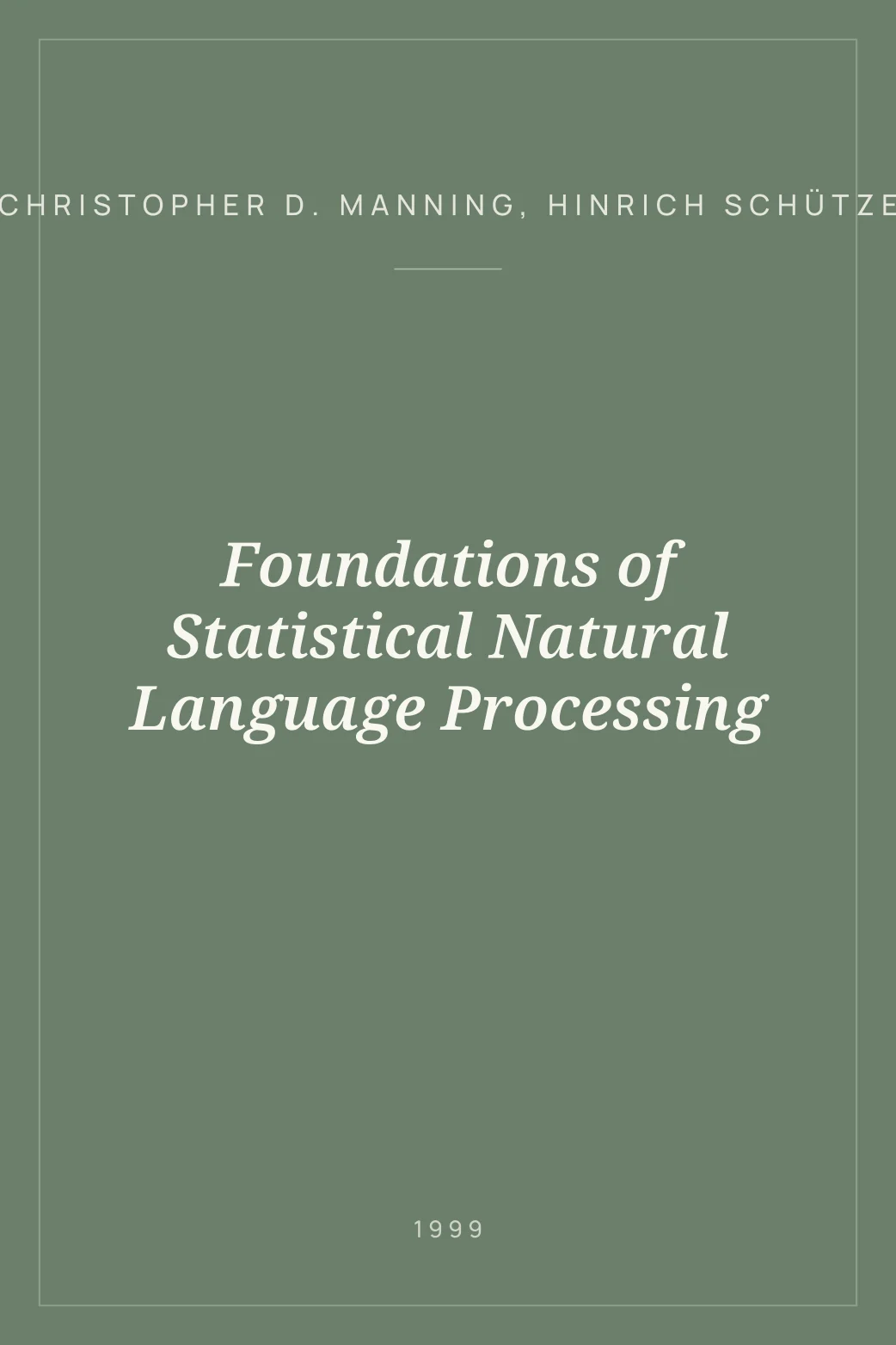 Portada de Foundations of Statistical Natural Language Processing
