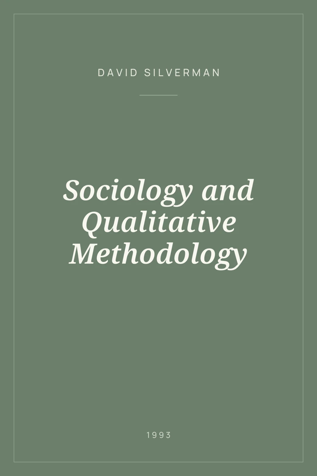 Portada de Sociology and Qualitative Methodology