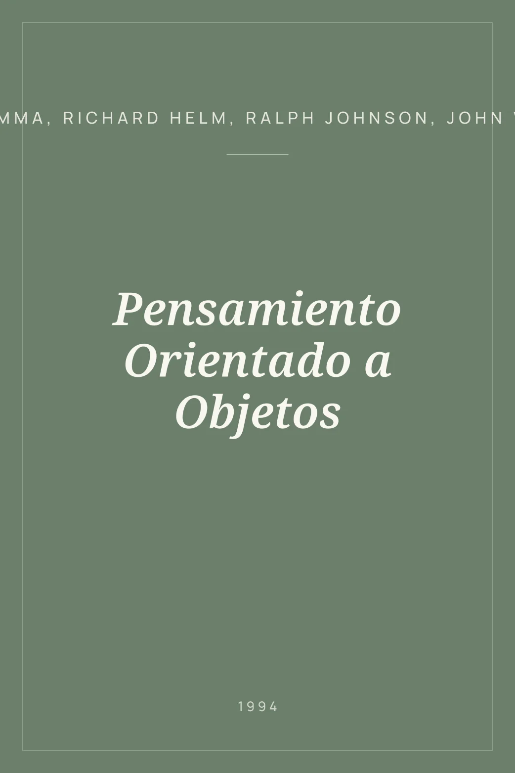 Portada de Pensamiento Orientado a Objetos