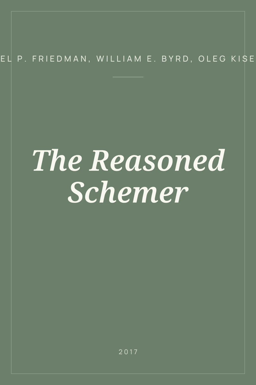 Portada de The Reasoned Schemer