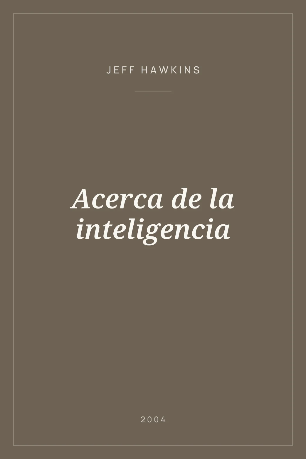 Portada de Acerca de la inteligencia