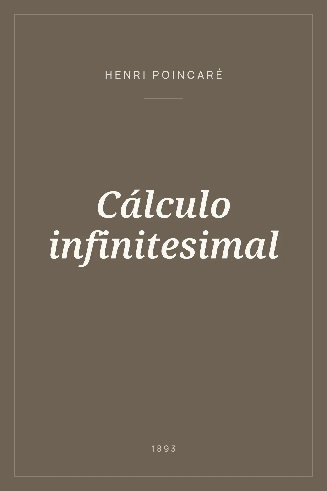 Portada de Cálculo infinitesimal