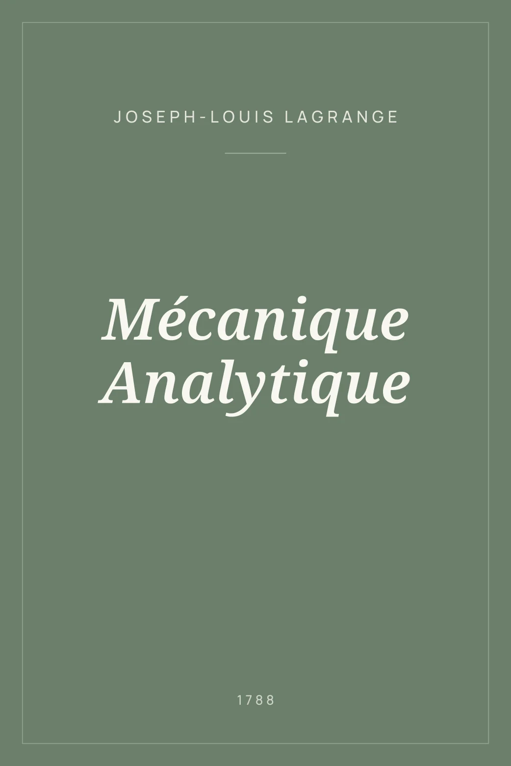 Portada de Mécanique Analytique
