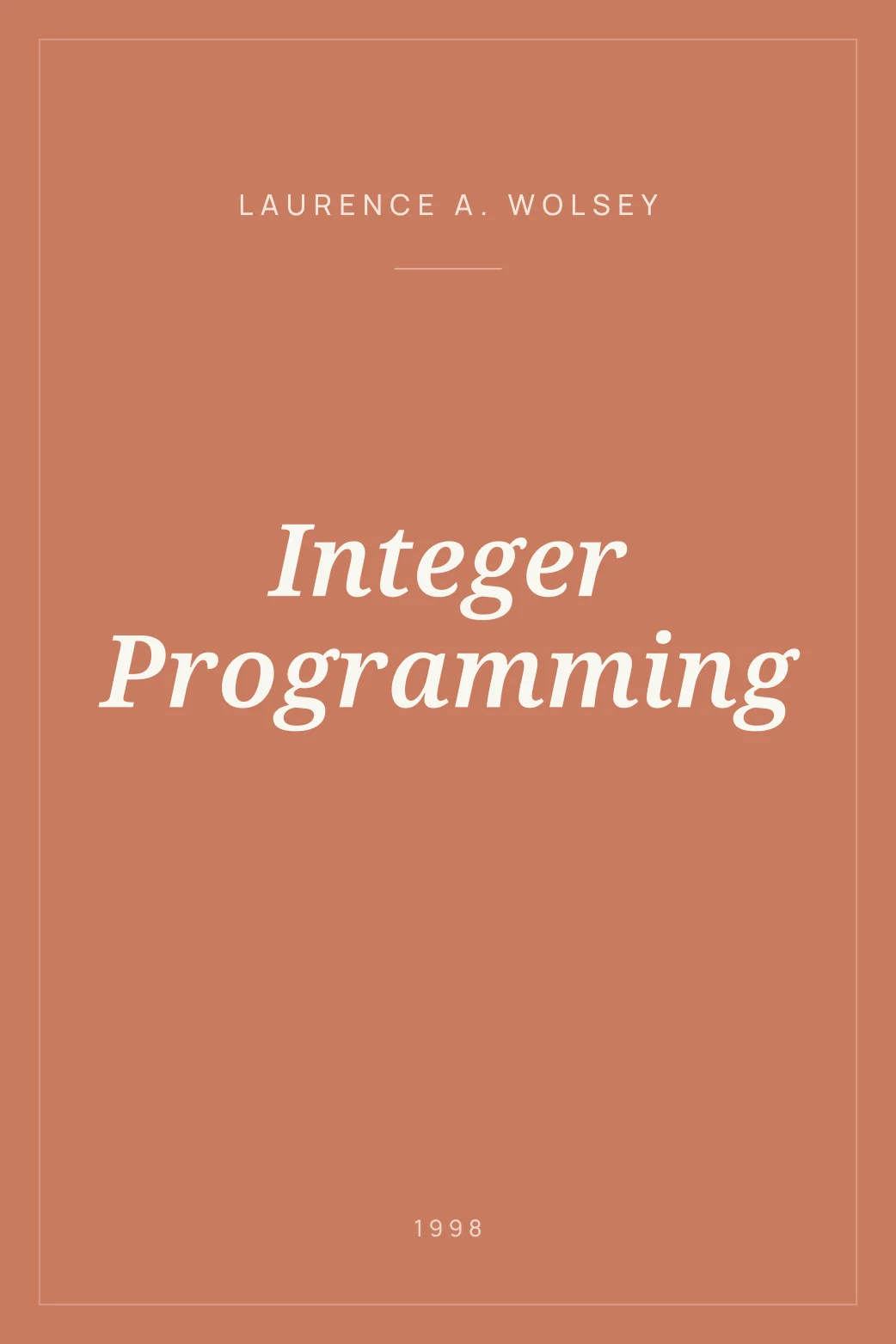 Portada de Integer Programming