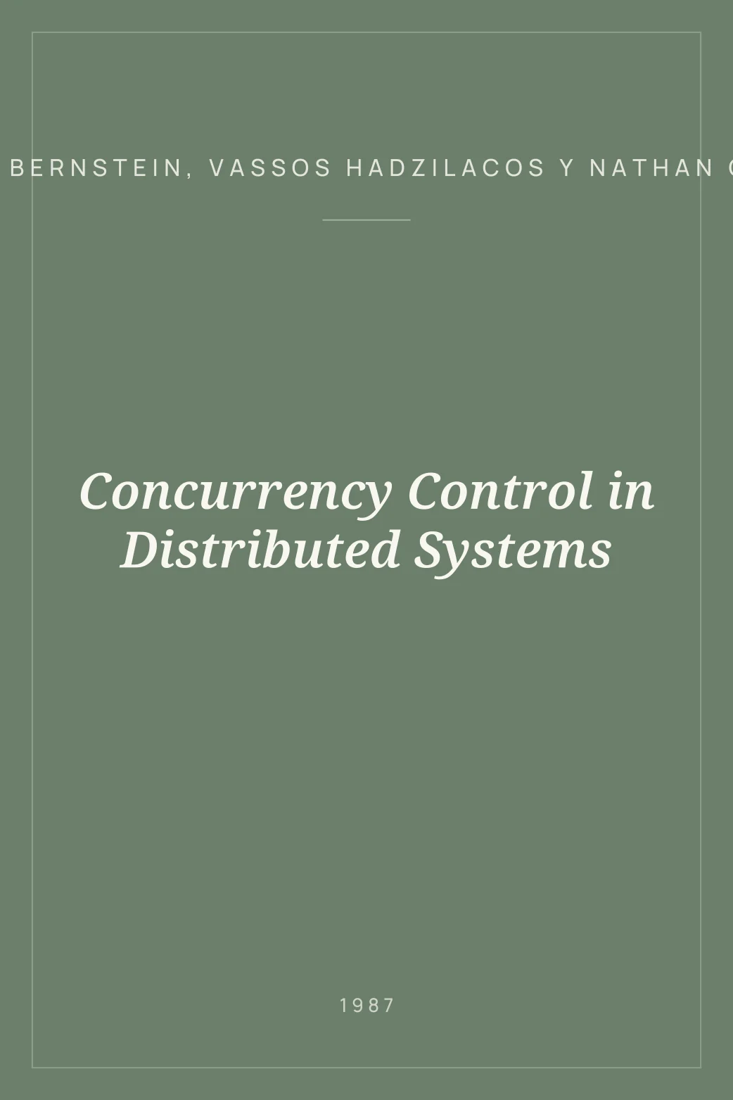 Portada de Concurrency Control in Distributed Systems