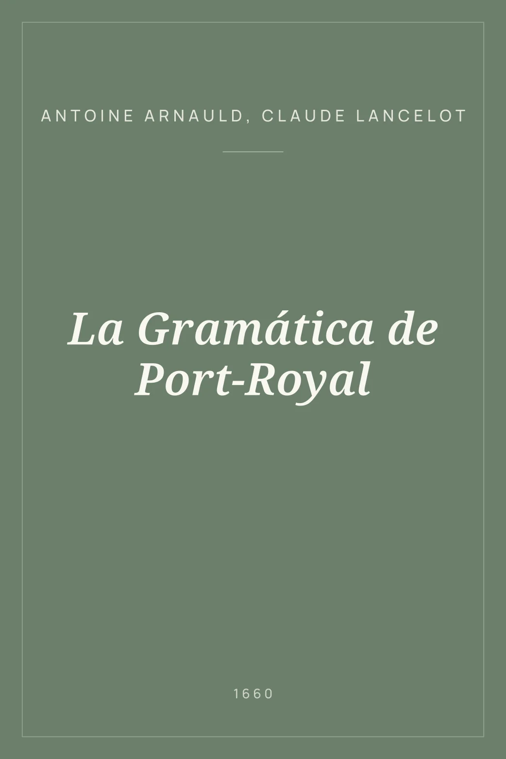 Portada de La Gramática de Port-Royal