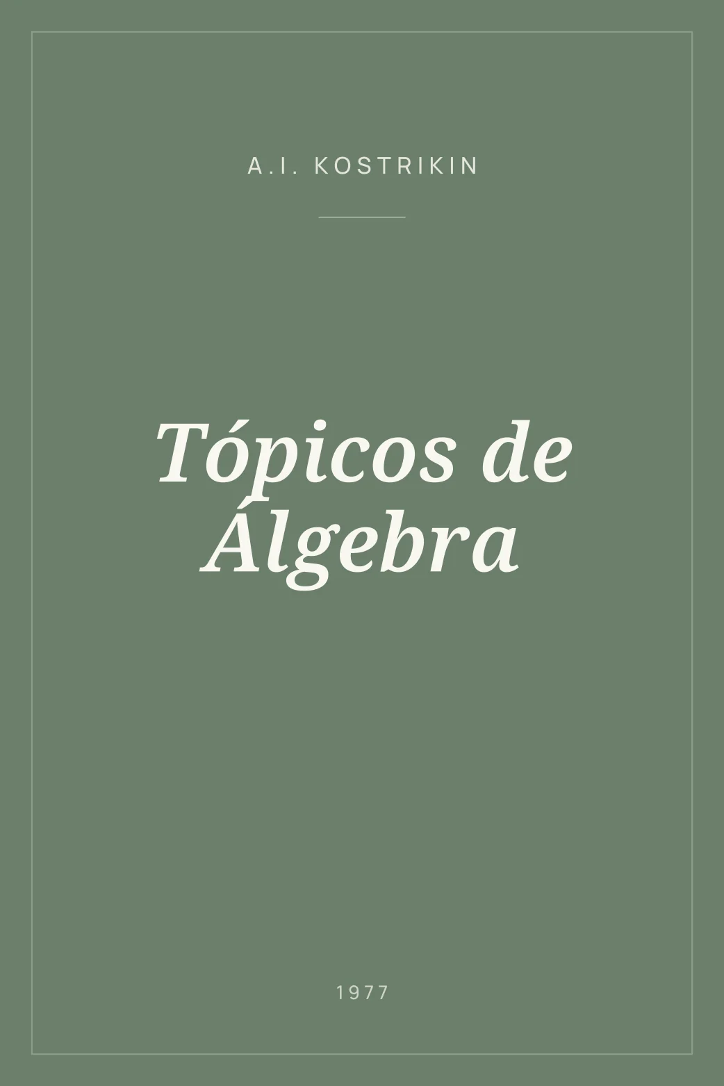 Portada de Tópicos de Álgebra