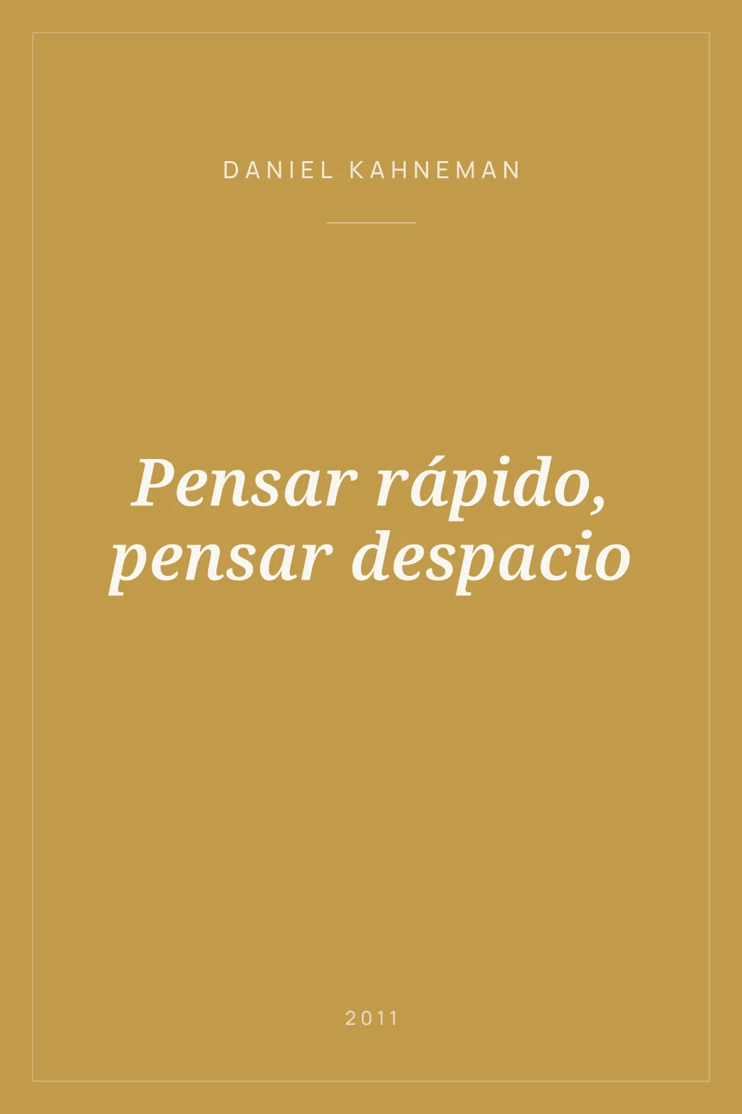 Portada de Pensar rápido, pensar despacio