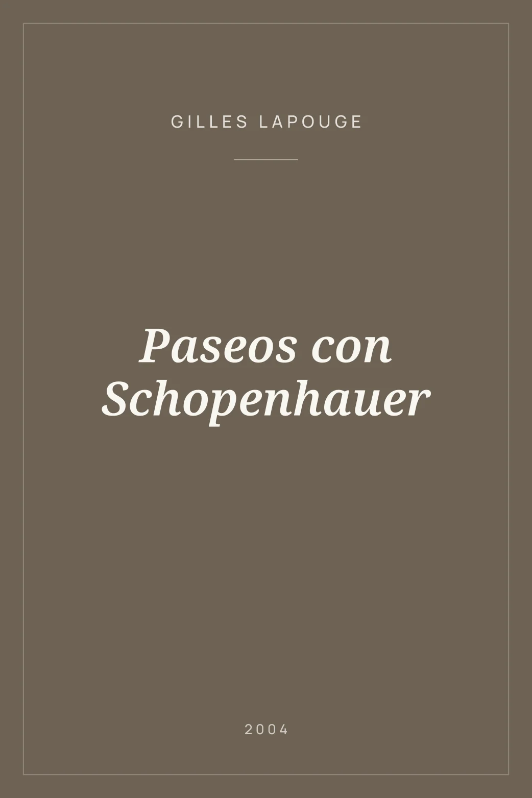 Portada de Paseos con Schopenhauer