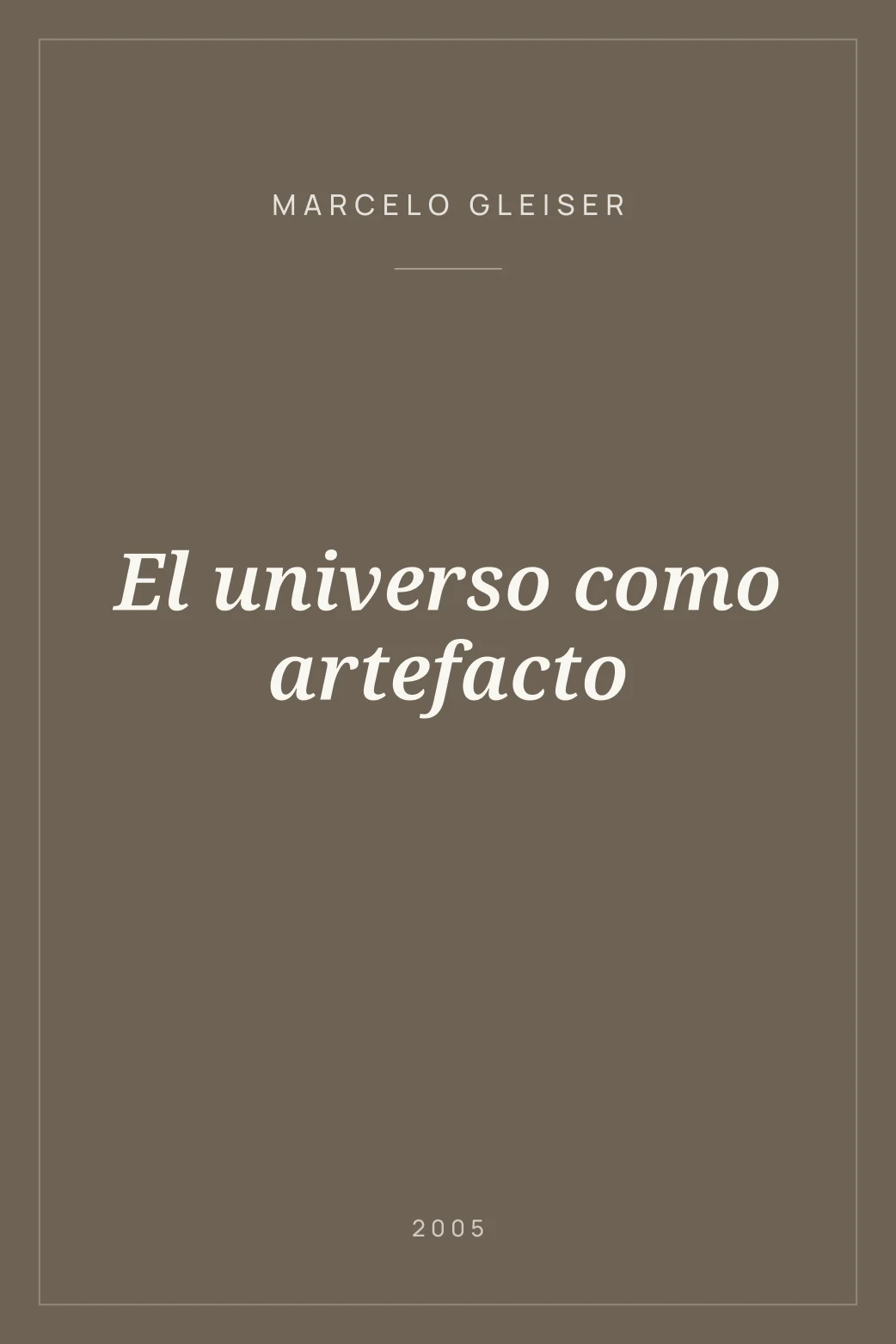 Portada de El universo como artefacto