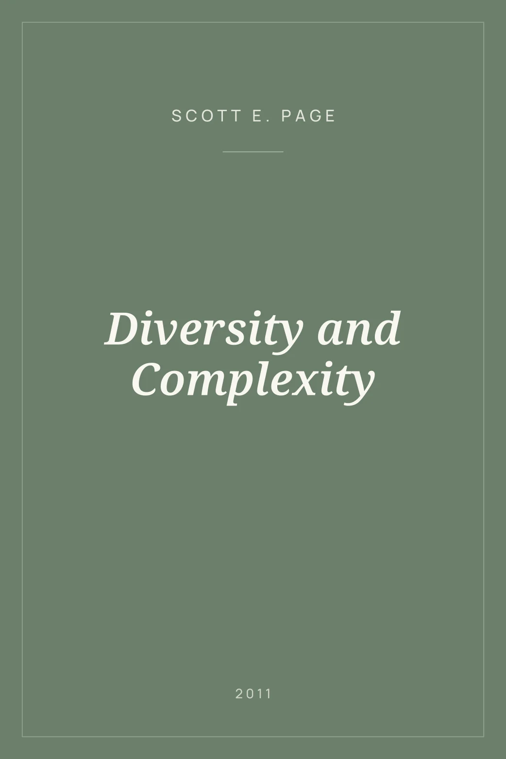 Portada de Diversity and Complexity