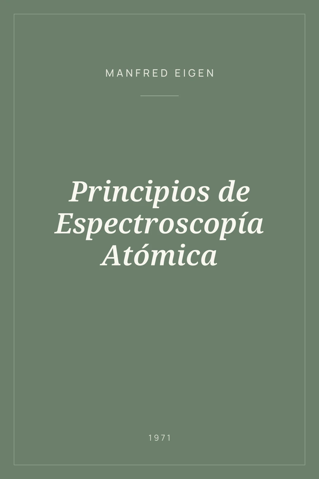 Portada de Principios de Espectroscopía Atómica