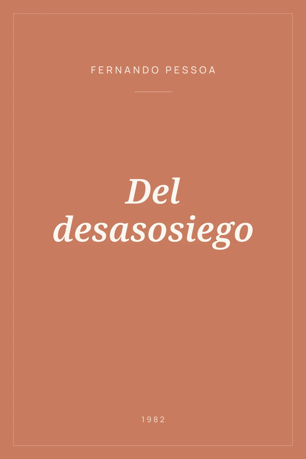 Portada de Del desasosiego