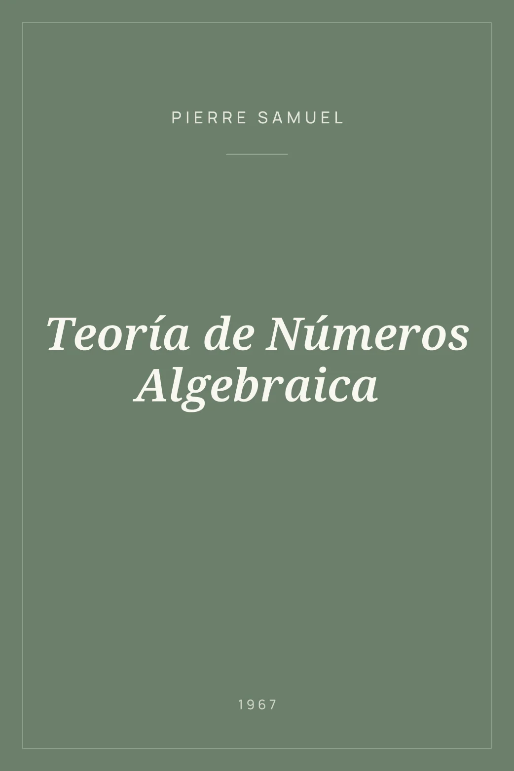 Portada de Teoría de Números Algebraica