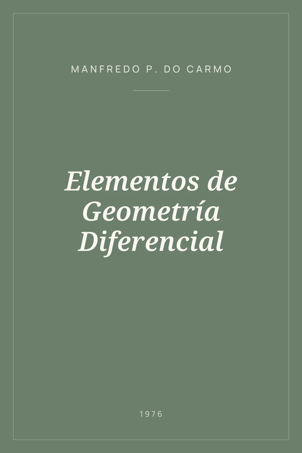 Portada de Elementos de Geometría Diferencial
