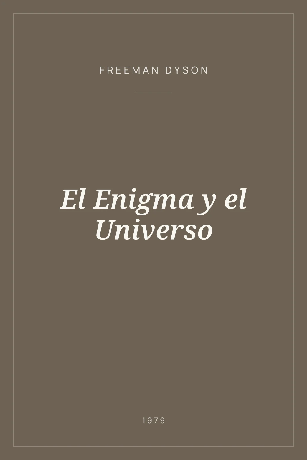 Portada de El Enigma y el Universo