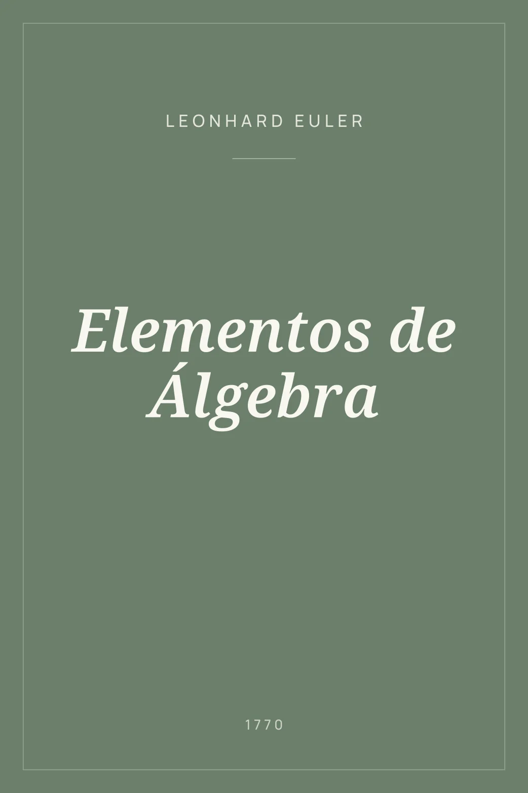 Portada de Elementos de Álgebra