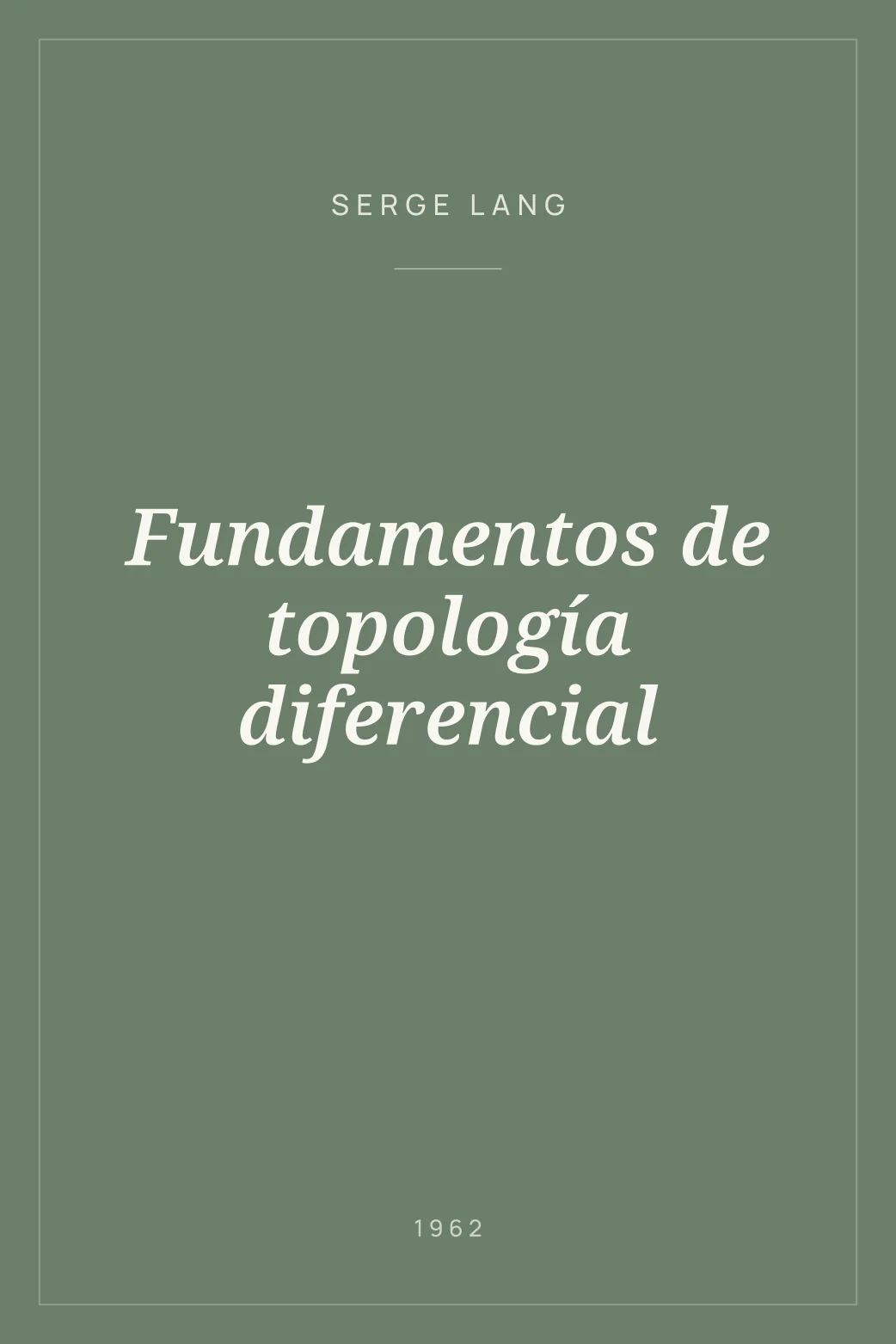 Portada de Fundamentos de topología diferencial