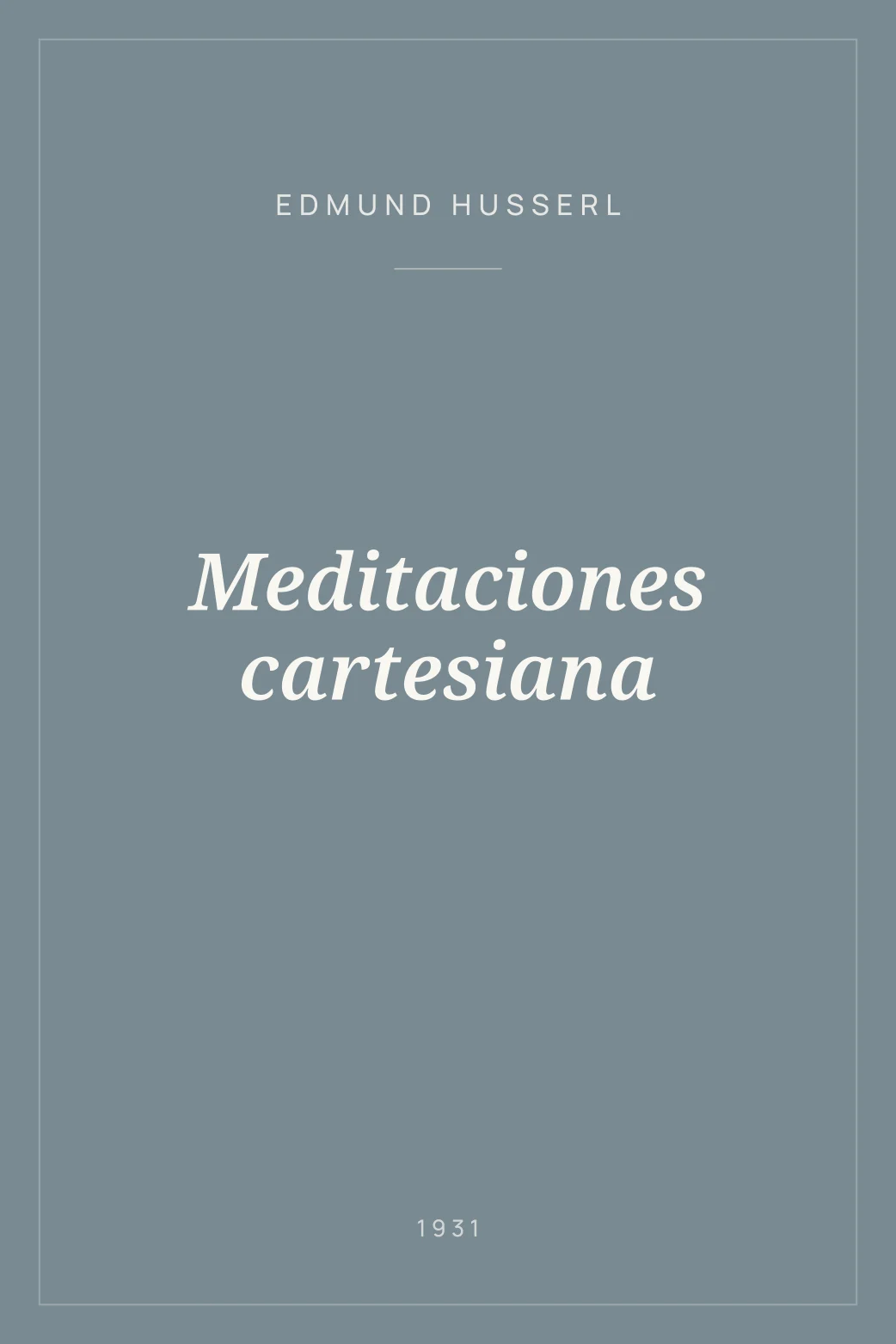 Portada de Meditaciones cartesiana