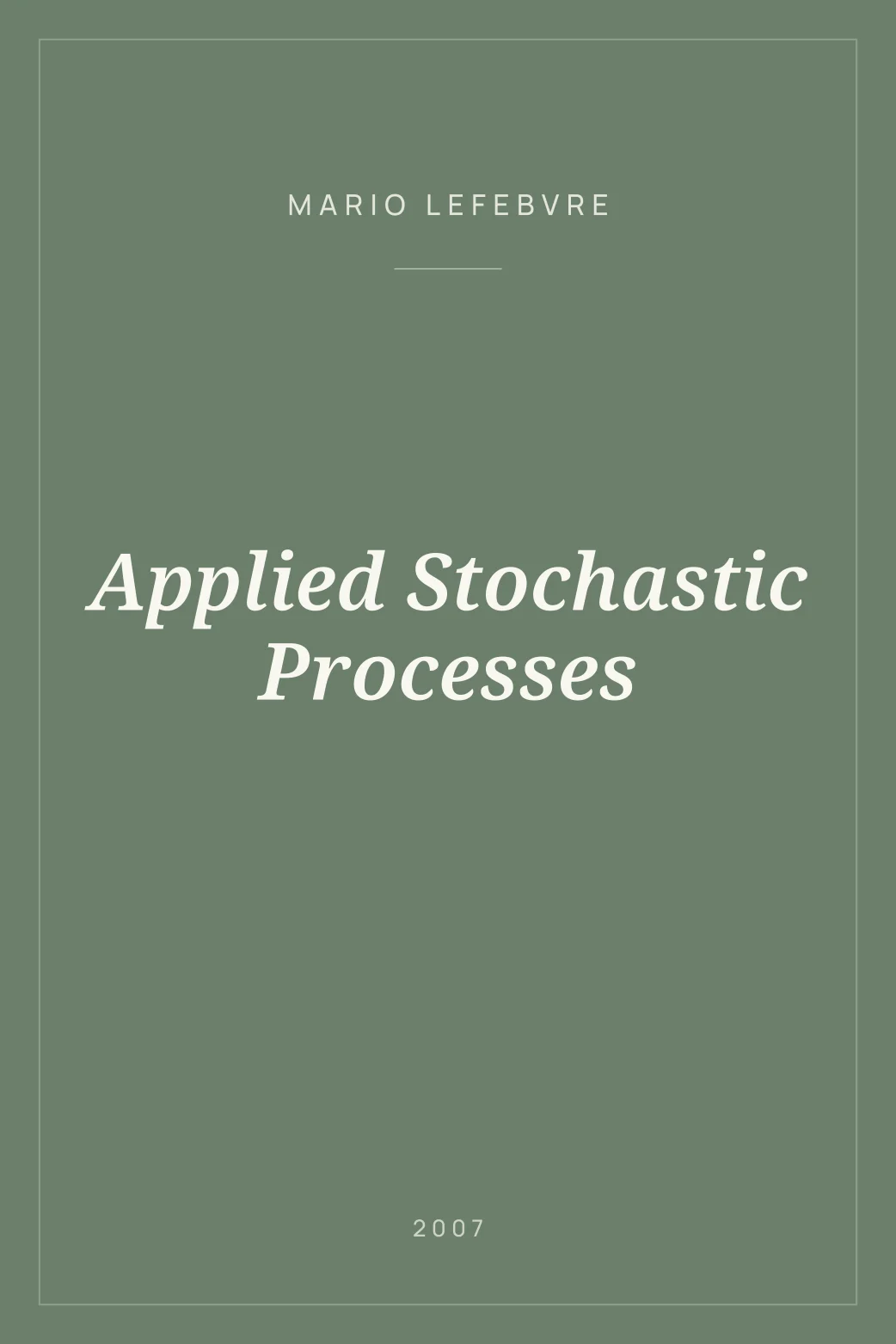 Portada de Applied Stochastic Processes