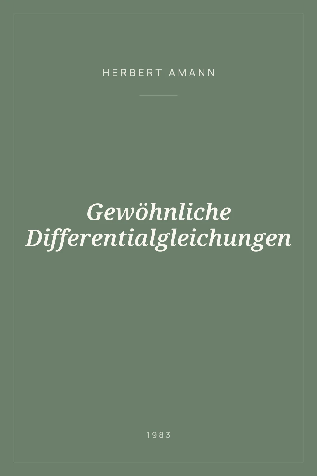 Portada de Gewöhnliche Differentialgleichungen