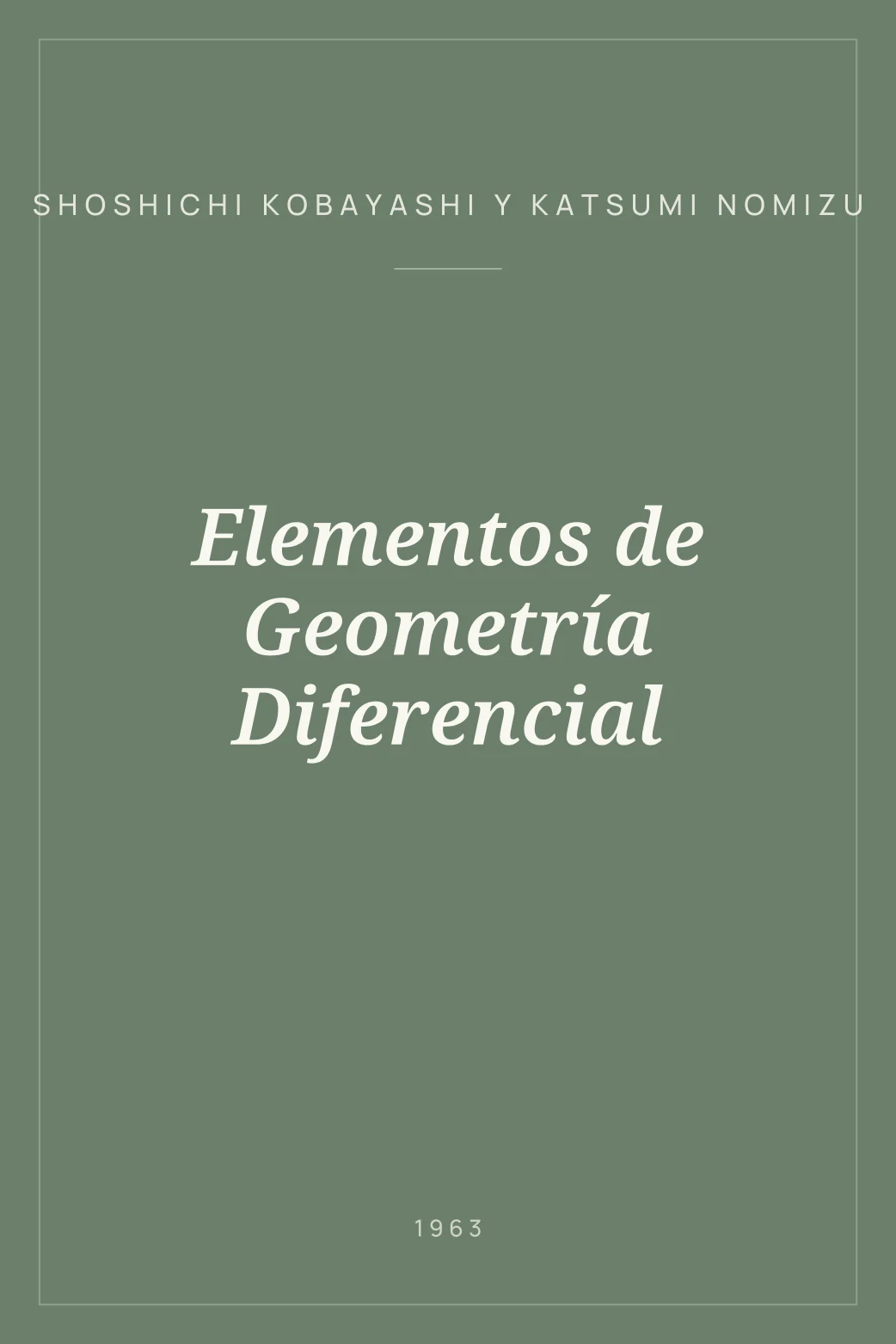 Portada de Elementos de Geometría Diferencial