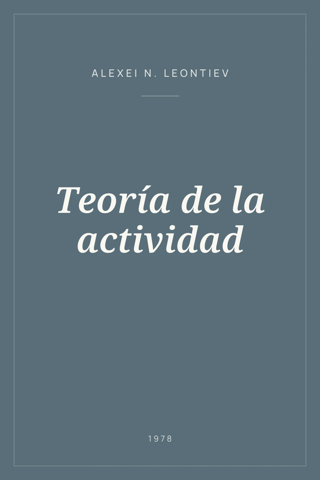 Portada de Teoría de la actividad