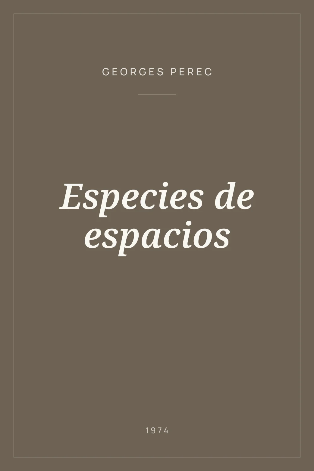 Portada de Especies de espacios