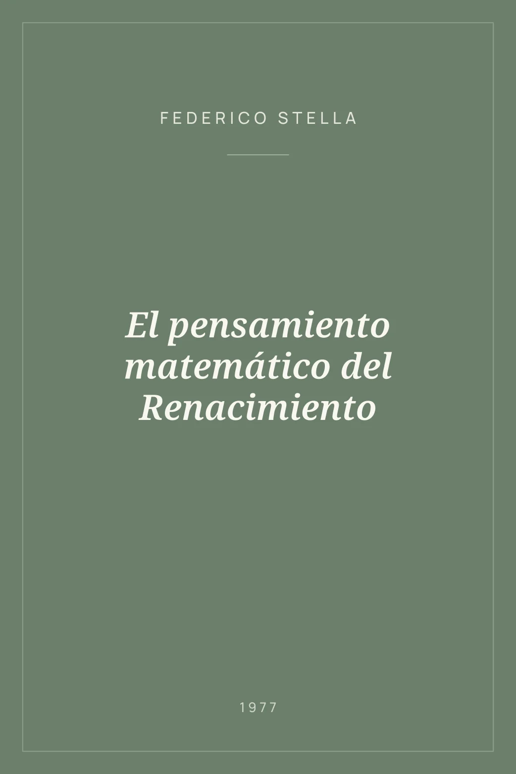 Portada de El pensamiento matemático del Renacimiento