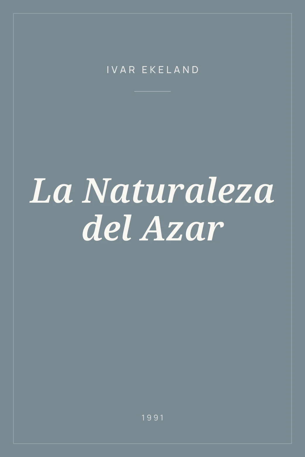 Portada de La Naturaleza del Azar