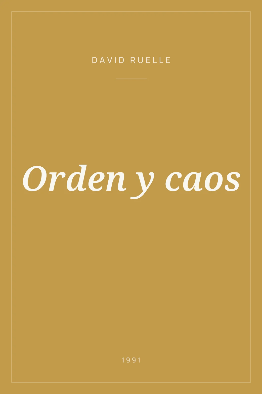 Portada de Orden y caos