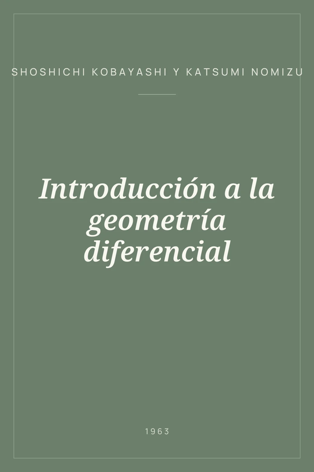 Portada de Introducción a la geometría diferencial