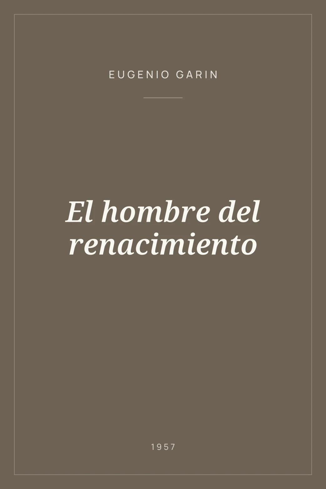 Portada de El hombre del renacimiento